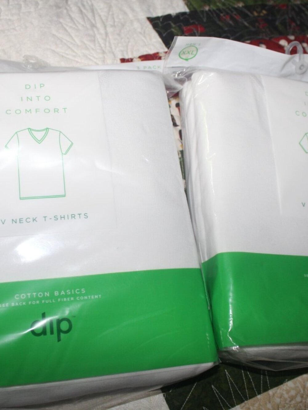 Dip v neck White sleeve T shirt Size XXL Short sleeve DIP New Sealed 2 packs